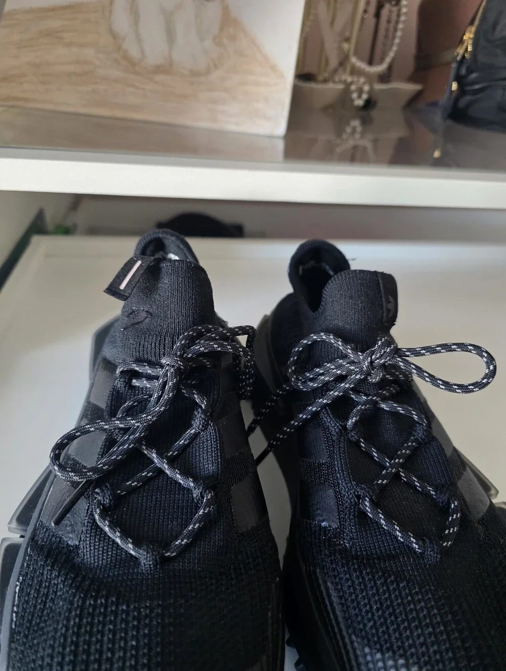 adidas Black Knit Slip-On Sneakers